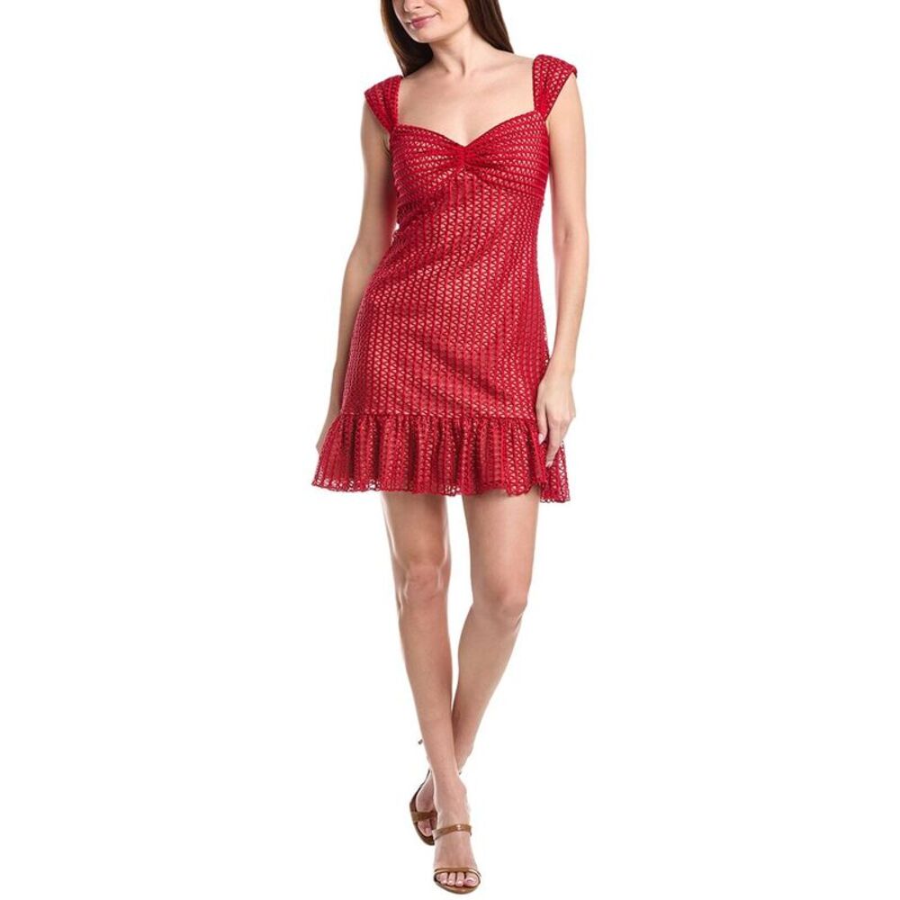 Sho By Tadashi Shoji Womens  Solid Mini Dress, Red